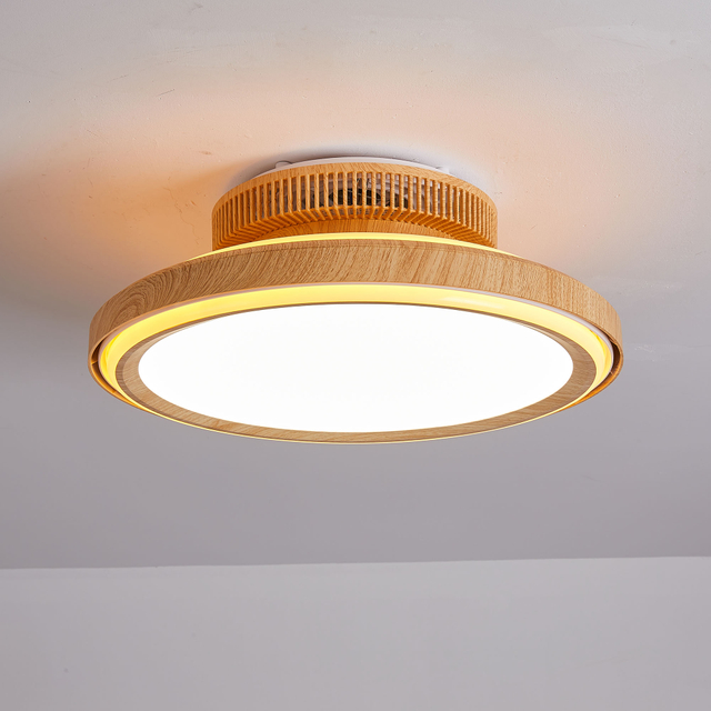  Bladeless Ceiling Fans with Lights, 6 Speeds Reversible Low Profile Ceiling Fan, Quiet DC Motor Ceiling Fan for Bedroom AP8036-1