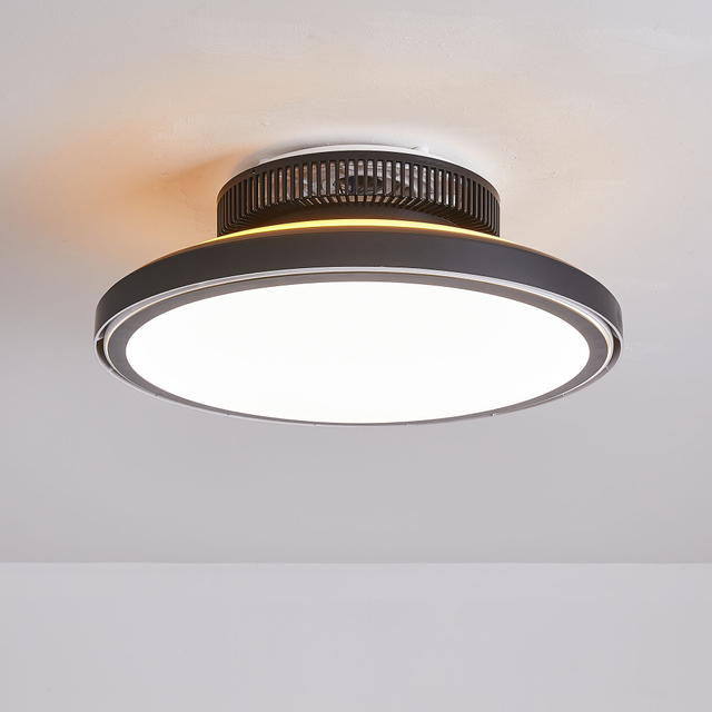 Ceiling Fan with LED Light,Ultra-Thin Ceiling Fans with Lamps,Remote Control Dimmable,Adjustable Wind 3-Speed,Low Noise Fan Lighting AP8036-S1