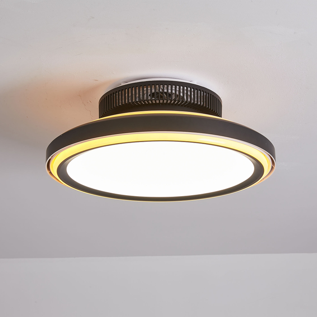  Bladeless Ceiling Fans with Lights, 6 Speeds Reversible Low Profile Ceiling Fan, Quiet DC Motor Ceiling Fan for Bedroom 8036-3