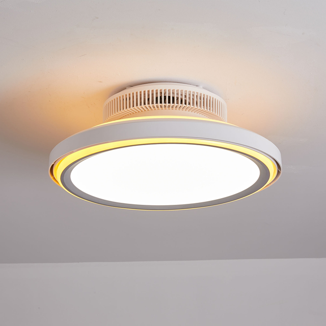  Bladeless Ceiling Fans with Lights, 6 Speeds Reversible Low Profile Ceiling Fan, Quiet DC Motor Ceiling Fan for Bedroom 8036-5